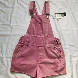 Primark Women’s faded pink jean overalls